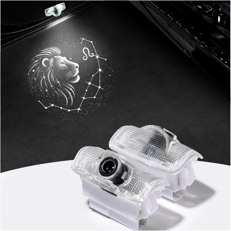 nefane Never Fade HD Car Door Lights Zodiac Logo，2 Pcs Ghost Shadow Puddle LED Lamp Upgraded Welcome Courtesy Projector Compatible with Toyota All Models/Lexus All Models/Infiniti Most Models (Leo) - Image 1